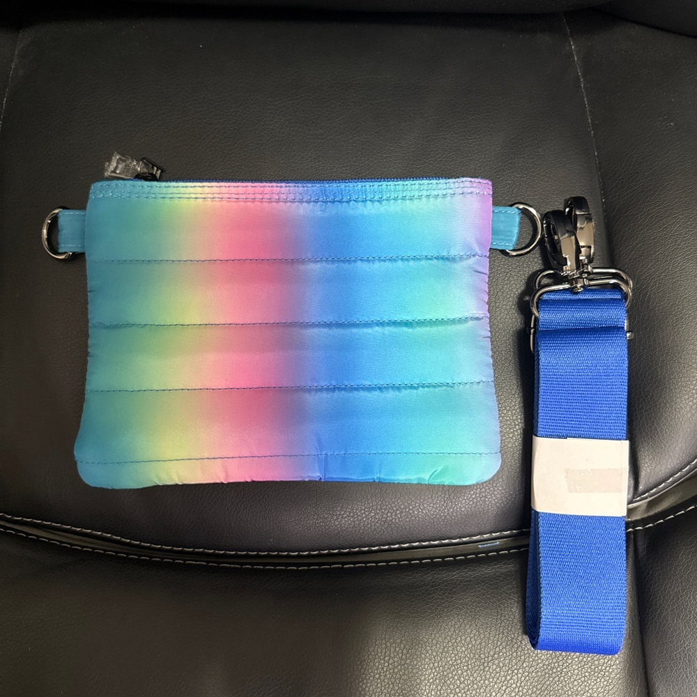Think Royln Crossbody Bag Blue Lagoon Ombré w/RFID Protection & Pouch - Picture 8 of 10